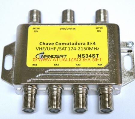 chave-receptores Chave Comutadora 3×4 configure seu receptor